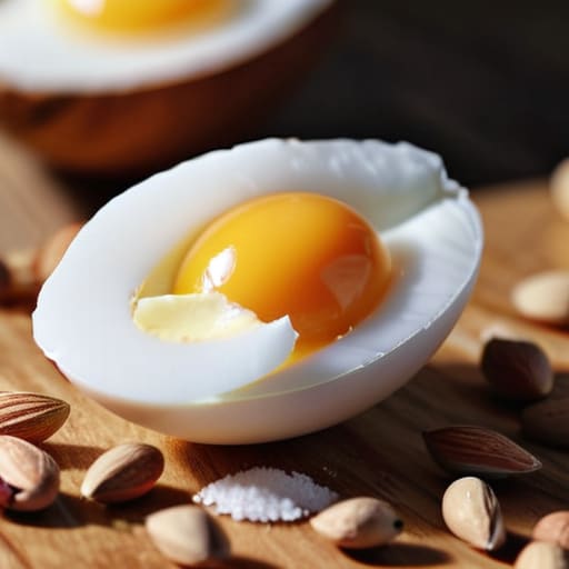 Hard-Boiled Eggs and Salted Almonds snack.